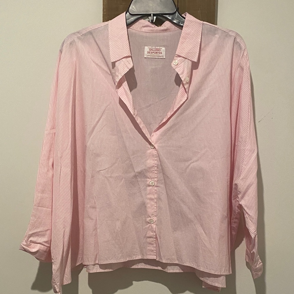 Chic Pink Striped Button Down Shirt